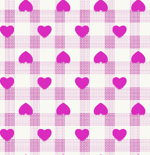 粉色爱心格子图案背景