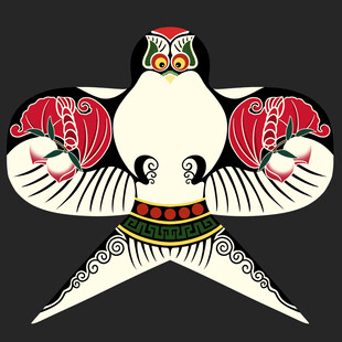 传统中国风燕子风筝图案