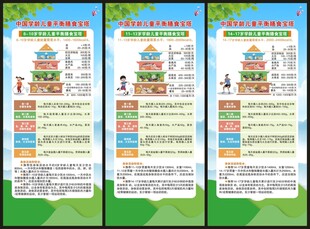 学龄儿童平衡膳食宝塔展架