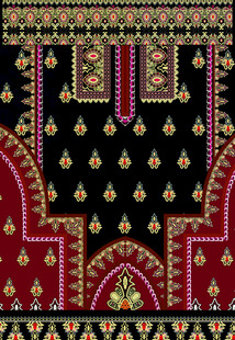 定位花 腰果花 方巾 手绘