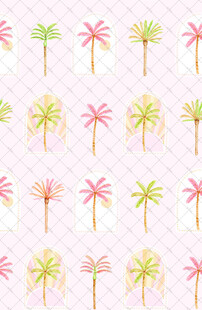 彩色棕榈树图案背景