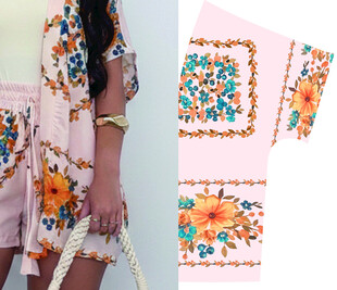 大牌花 定位  方巾 