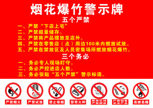 烟花爆竹警示牌内容展示