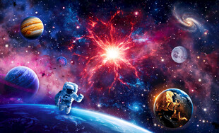 浩瀚星空宇宙爆发外太空星球背景