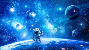 太空星球宇航员宇宙星空航天背景