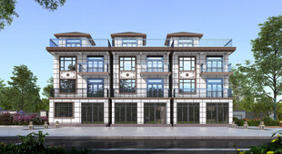 农村三层中式别墅外观设计图效果