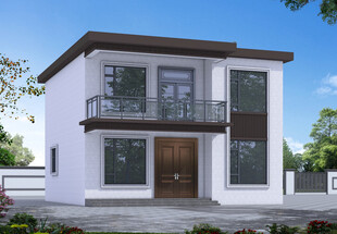 现代简约两层独栋住宅别墅设计图