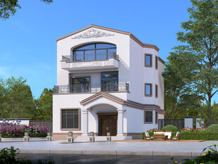 农村三层欧式别墅外观设计图效果