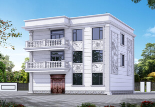 农村三层欧式别墅外观设计图效果