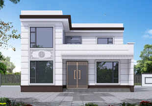 农村二层中式别墅外观设计图效果