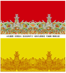 富贵龙袍海水江牙包装证书烫金纹