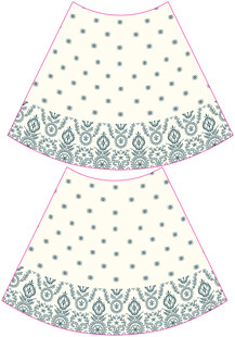 波点花纹女童半身裙设计图