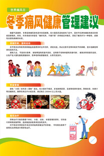 冬季痛风健康管理建议海报