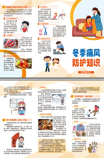 冬季痛风防护知识三折页