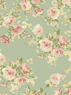 清新花卉绿色背景图案