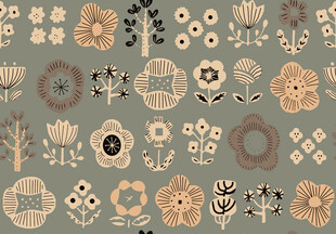 复古风花卉图案背景设计