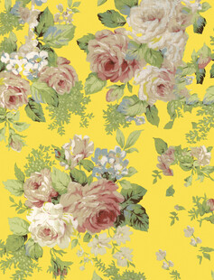 黄色花卉图案布料
