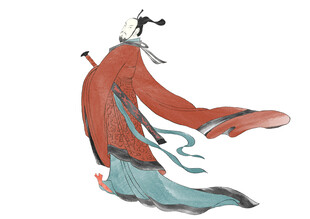 手绘古风飘逸的古代人物形象