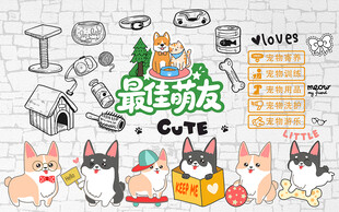 宠物店工装背景墙