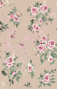 粉色花卉图案布料纹理