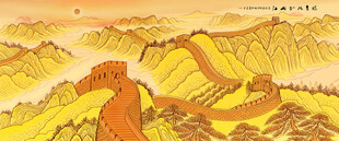 壮丽长城景观金色长城