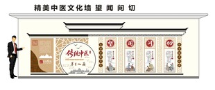 新中式徽派中医文化墙