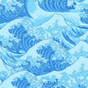 蓝色海浪图案纹理背景