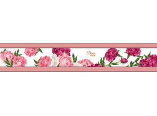 粉色花卉图案装饰带