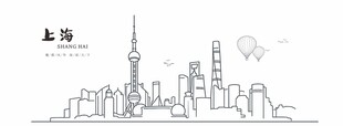 上海天际线建筑剪影