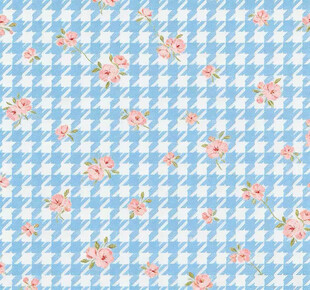 蓝底碎花格子图案背景