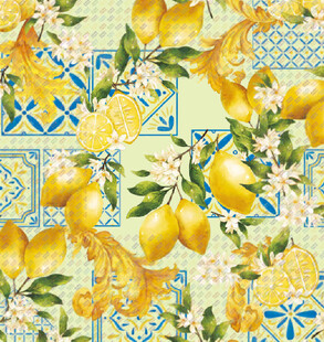 柠檬花卉拼接图案设计