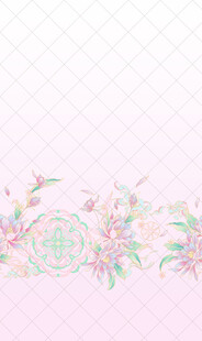 粉色花卉边框汉服
