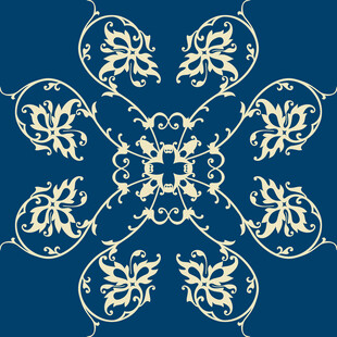 蓝色背景精致花纹图案