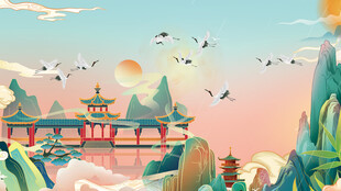 仙鹤图