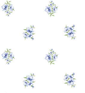 蓝白花卉图案设计元素