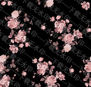 黑色底粉色花卉图案背景