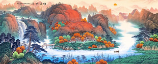 山水国画美景山水画