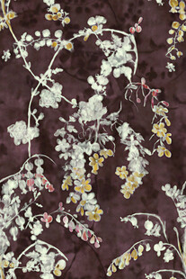 深底色花卉图案布料