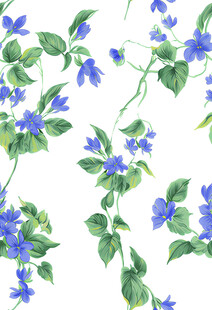 蓝花 绿叶 图案