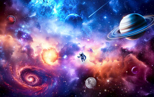浩瀚宇宙星空外太空漩涡星球背景