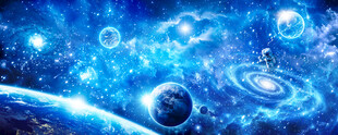 浩瀚外太空星球宇宙漩涡星空背景