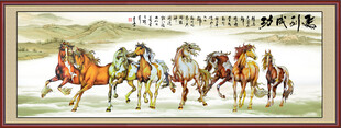 国画八骏图
