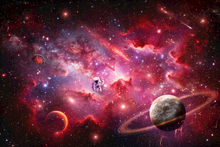 梦幻宇宙星空太空宇航员星球背景