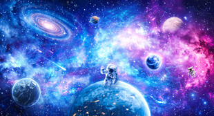 宇宙漩涡太空星球宇航员星空背景