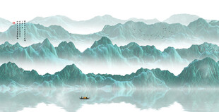 新中式水墨山水画