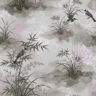 水墨花鸟图自然景