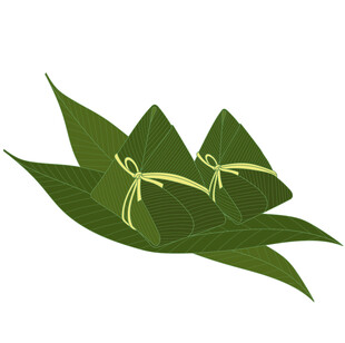 粽叶包裹的美味粽子 矢量图
