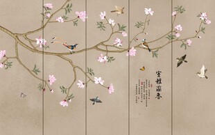 工艺花鸟背景