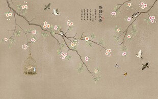 中式花鸟背景