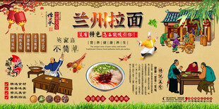 兰州拉面背景墙